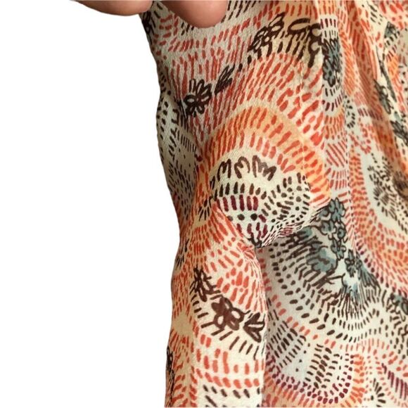 Joie 100% silk short sleeve printed blouse - Picture 9 of 10